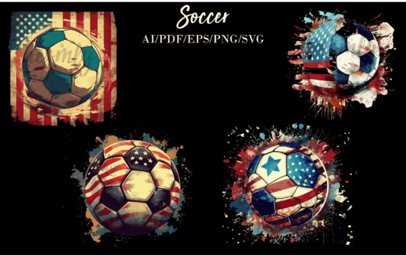 A Soccer American Flag Graphic for Commercial Product Design