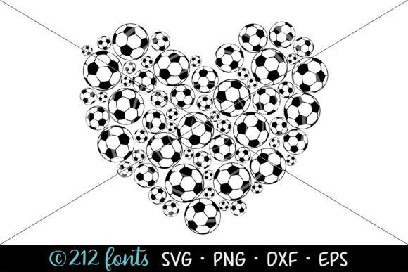 A Soccer Heart Graphic for Crafting and Branding