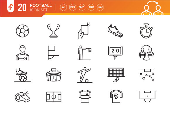 A Soccer Line Icon Set for Crafting and Small Business Graphics