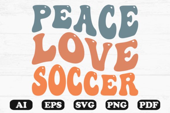 Evaluating the Peace Love Soccer Retro Wavy SVG Graphic