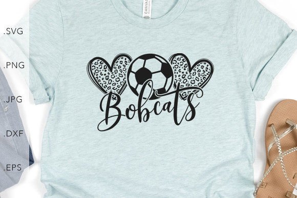 Heart Leopard Soccer Bobcats: A Bold Graphic Template for Local Brands