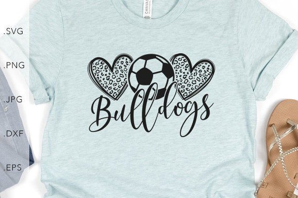 Heart Leopard Soccer Bulldogs: A Bold Graphic for Bold Projects