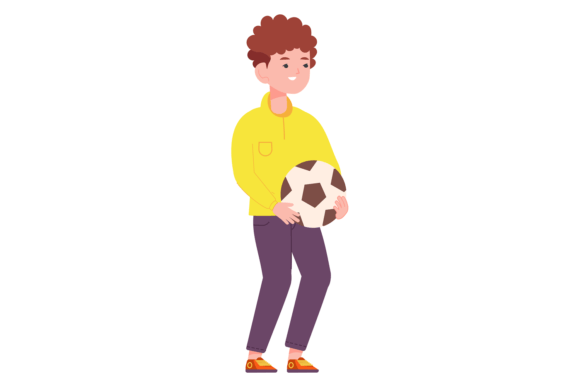 Kid with Football Ball: Soccer Player Graphics