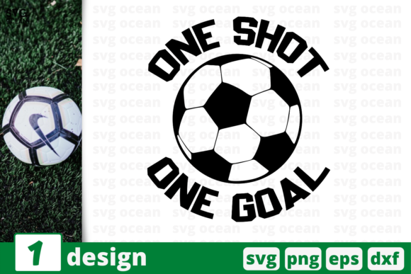 One Shot One Goal Soccer Graphics for Crafts & Publishing