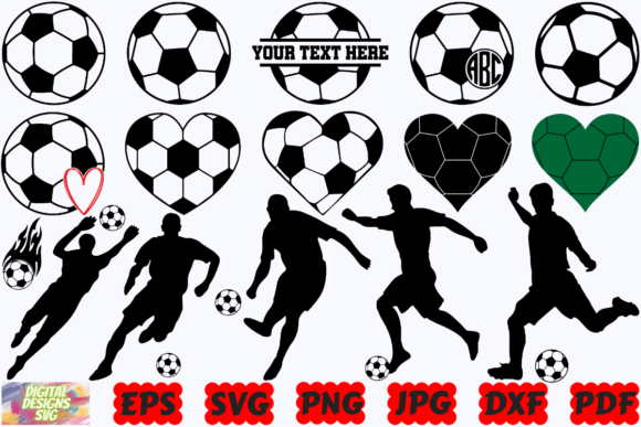 Soccer Silhouette Graphics & Crafts Cut Files